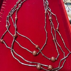 Silver and Gold Multi-Strand Necklace with Organic Design
